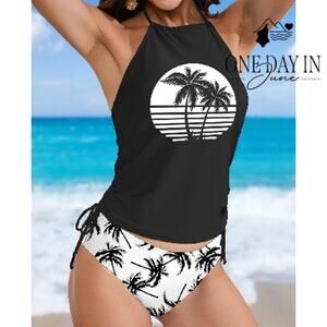 Aleumdr Halter High Neck Tankini Swimsuit Size 2XL